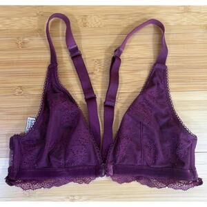 Victoria’s Secret Lace Bralette Burgundy Purple Wireless Bra Small